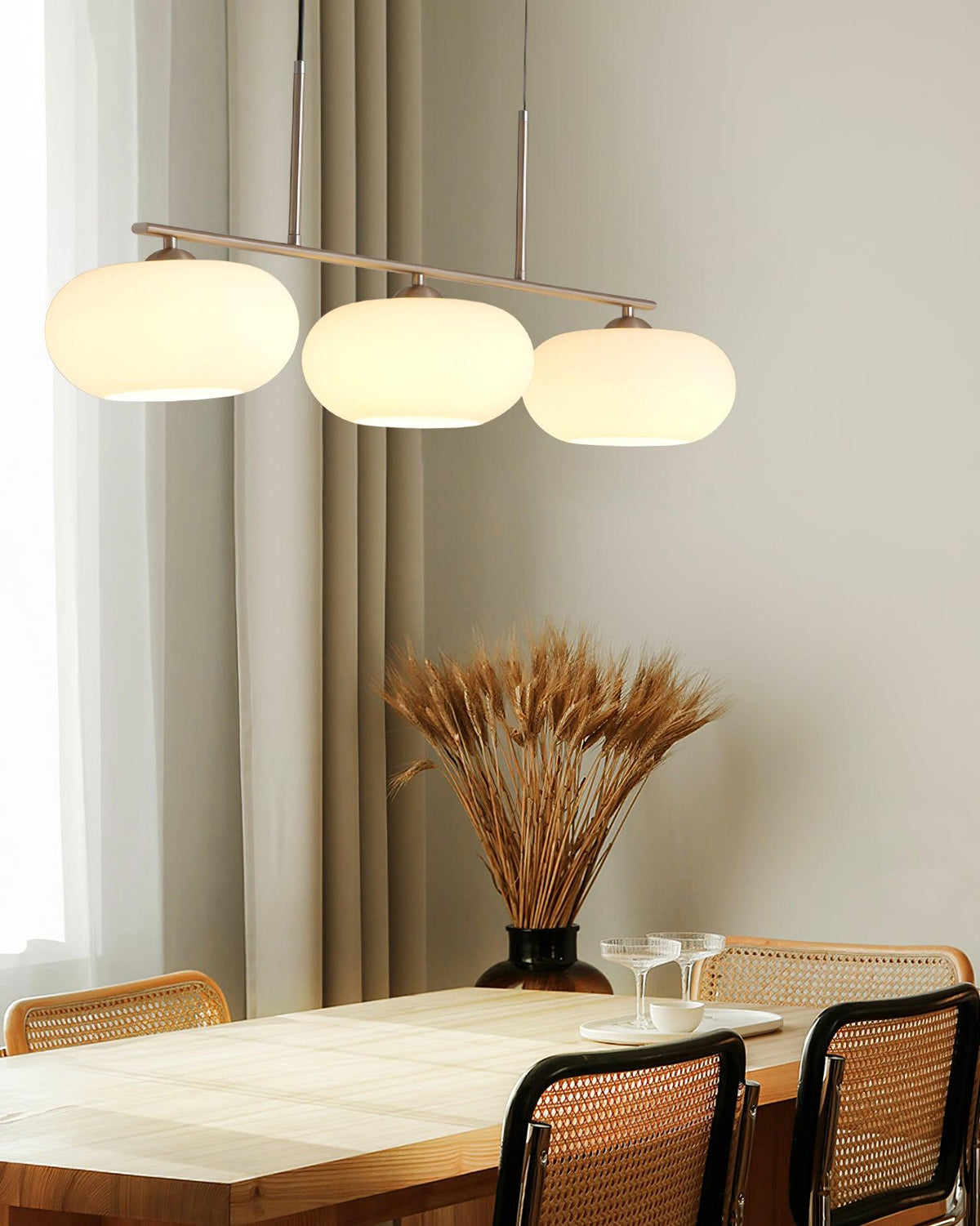 Lumeiella hanglamp 3-licht bolvormig lineair