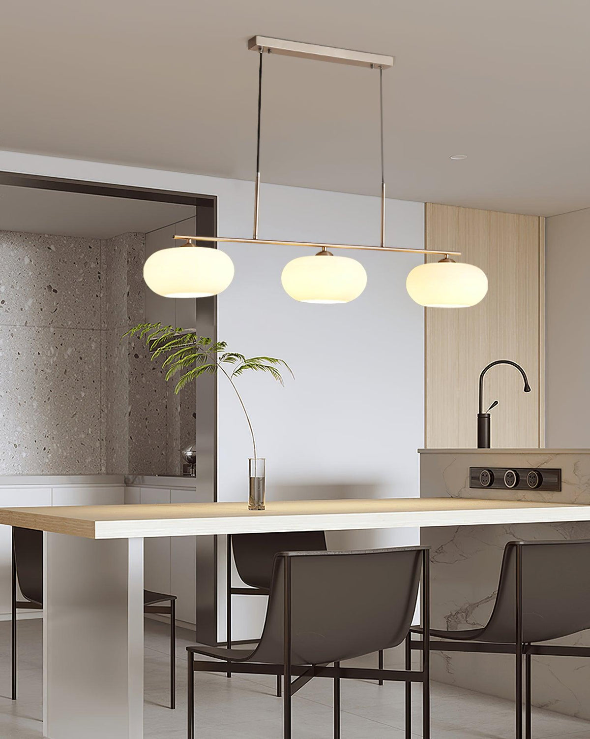 Lumeiella hanglamp 3-licht bolvormig lineair