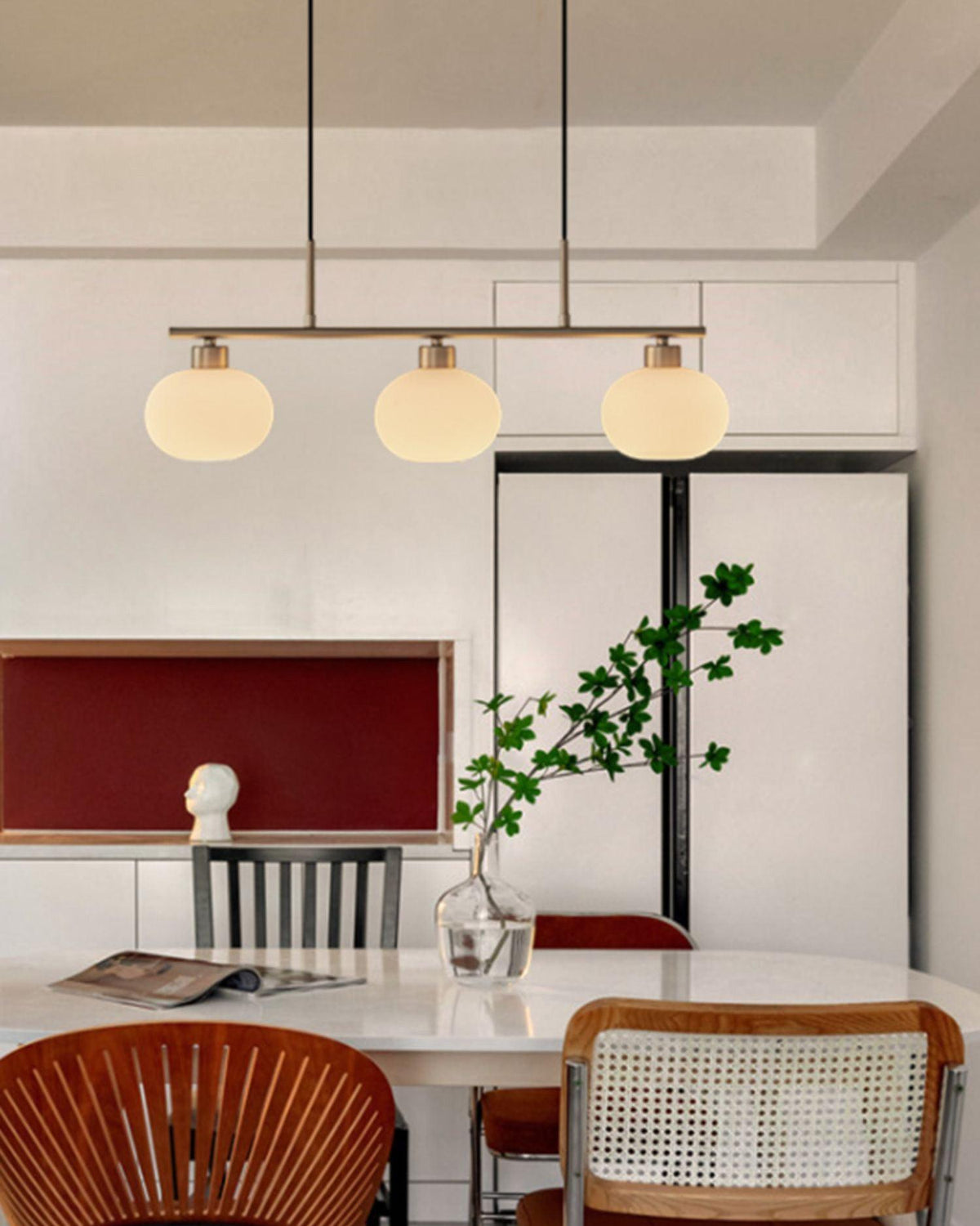 Lumeiella hanglamp 3-licht bolvormig lineair