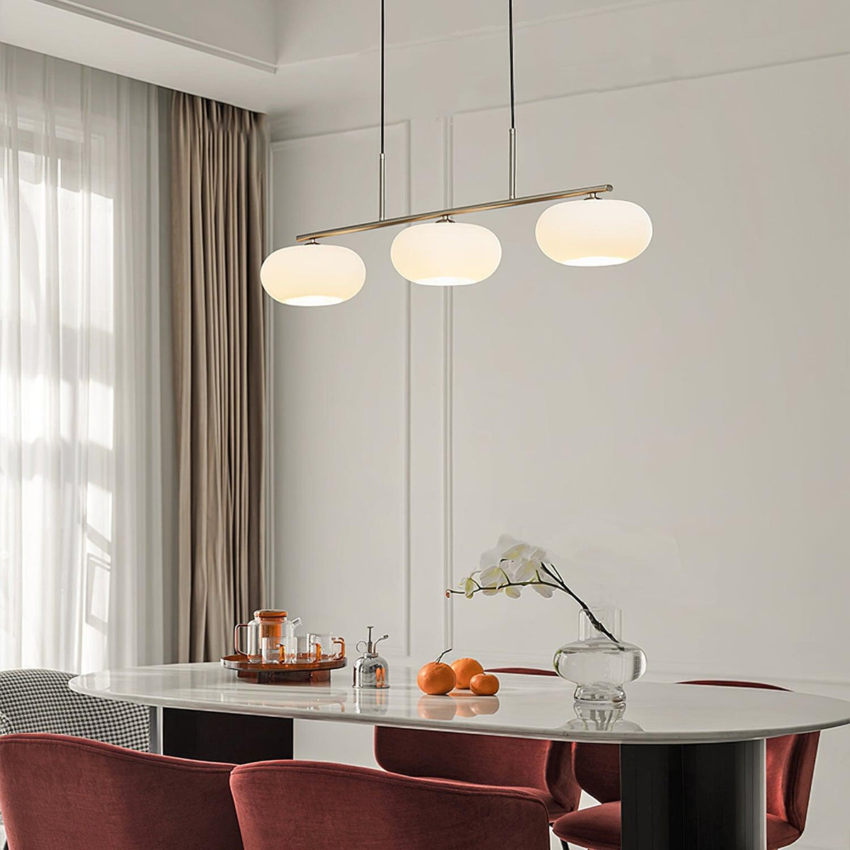 Lumeiella hanglamp 3-licht bolvormig lineair