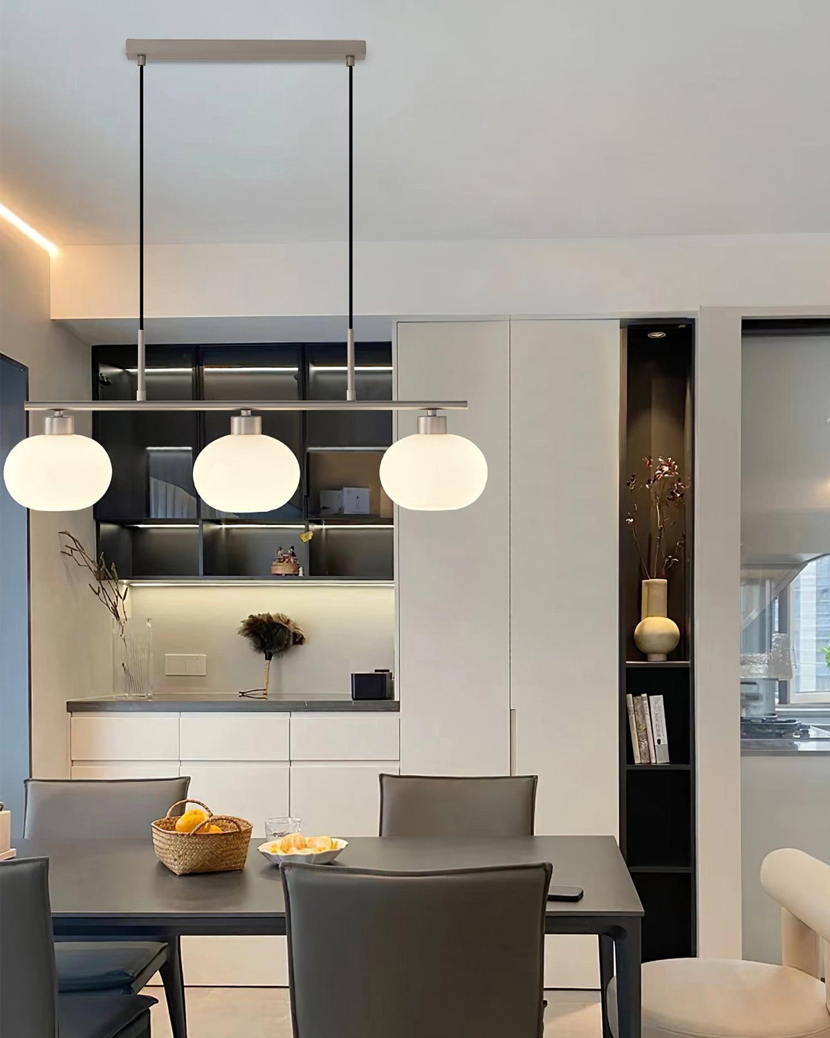 Lumeiella hanglamp 3-licht bolvormig lineair
