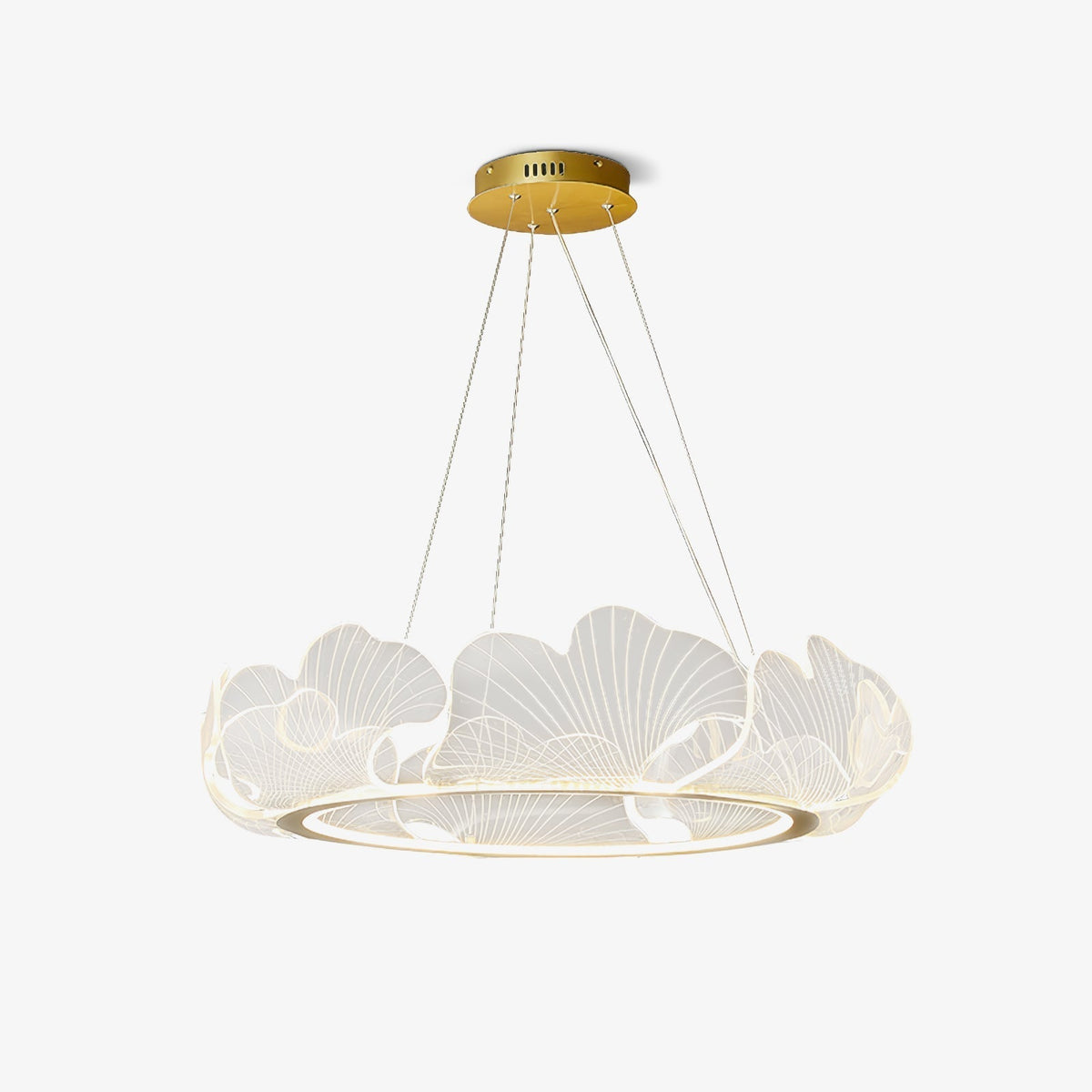 Lucisora hanglamp met mat acryl en bloemblaadring