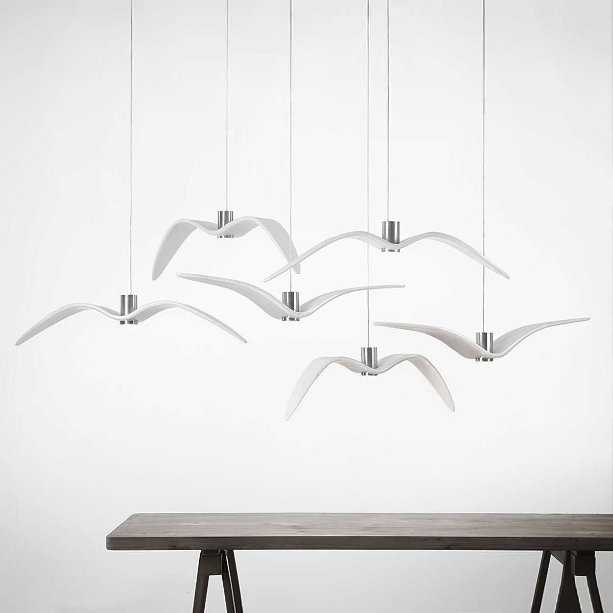 Ivoren hanglamp met vleugels voor woonkamer