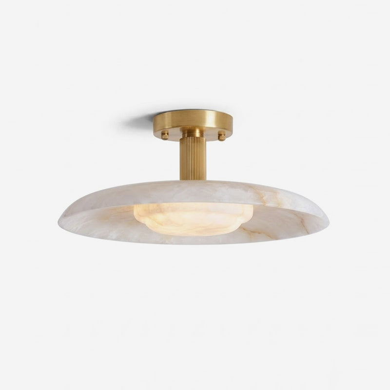 Avenorella Vlakke plafondlamp van albast