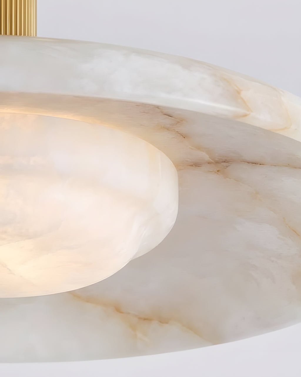 Avenorella Vlakke plafondlamp van albast
