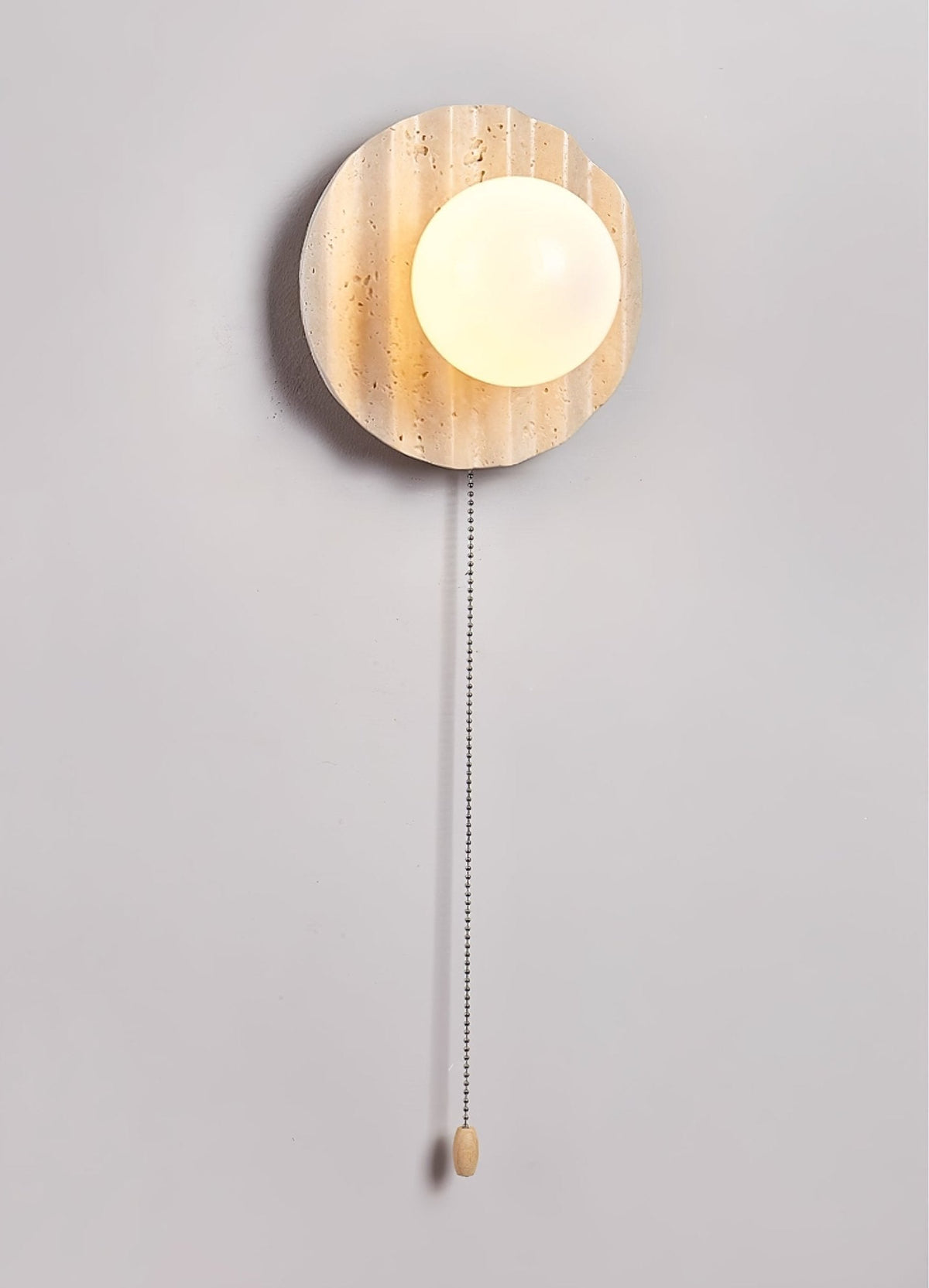 Aluk wandlamp in Geel travertin