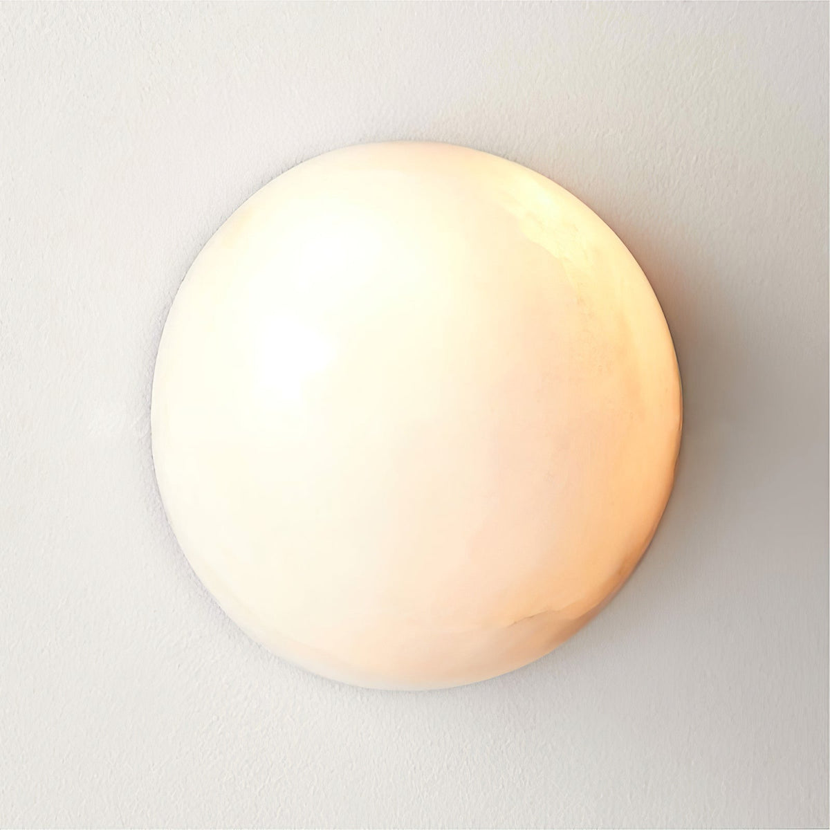 Elvar halfronde minimalistische plafondlamp van albast