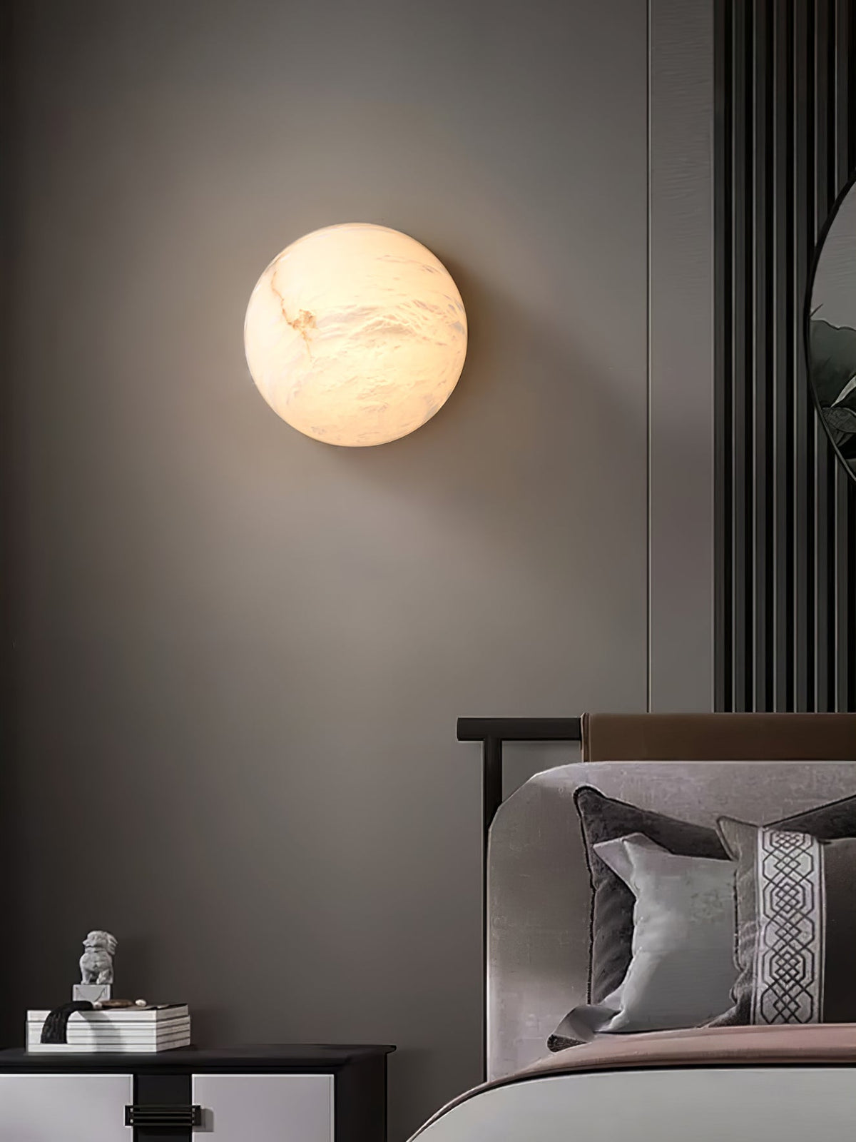 Elvar halfronde minimalistische plafondlamp van albast
