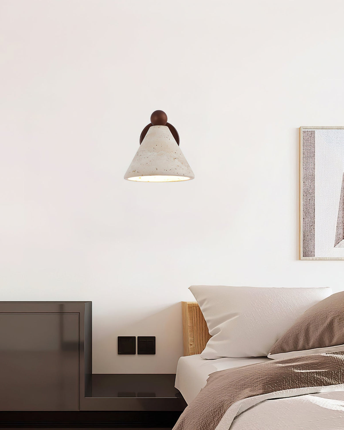 Basil travertin wandlamp