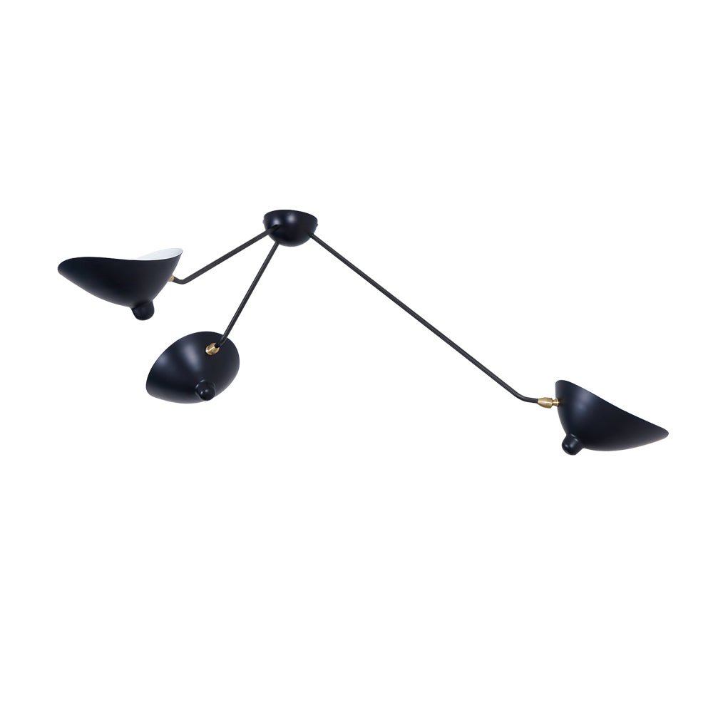 Elaoraine plafondlamp driearm zwart sculpturaal