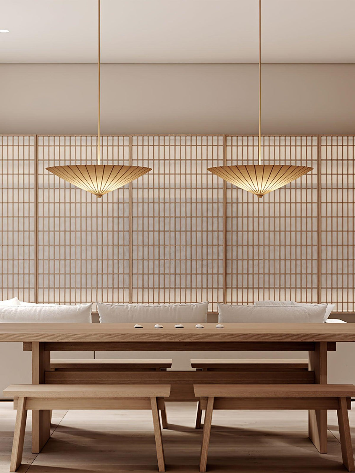 Nirixel hanglamp papierparasol geplooide eetkamer