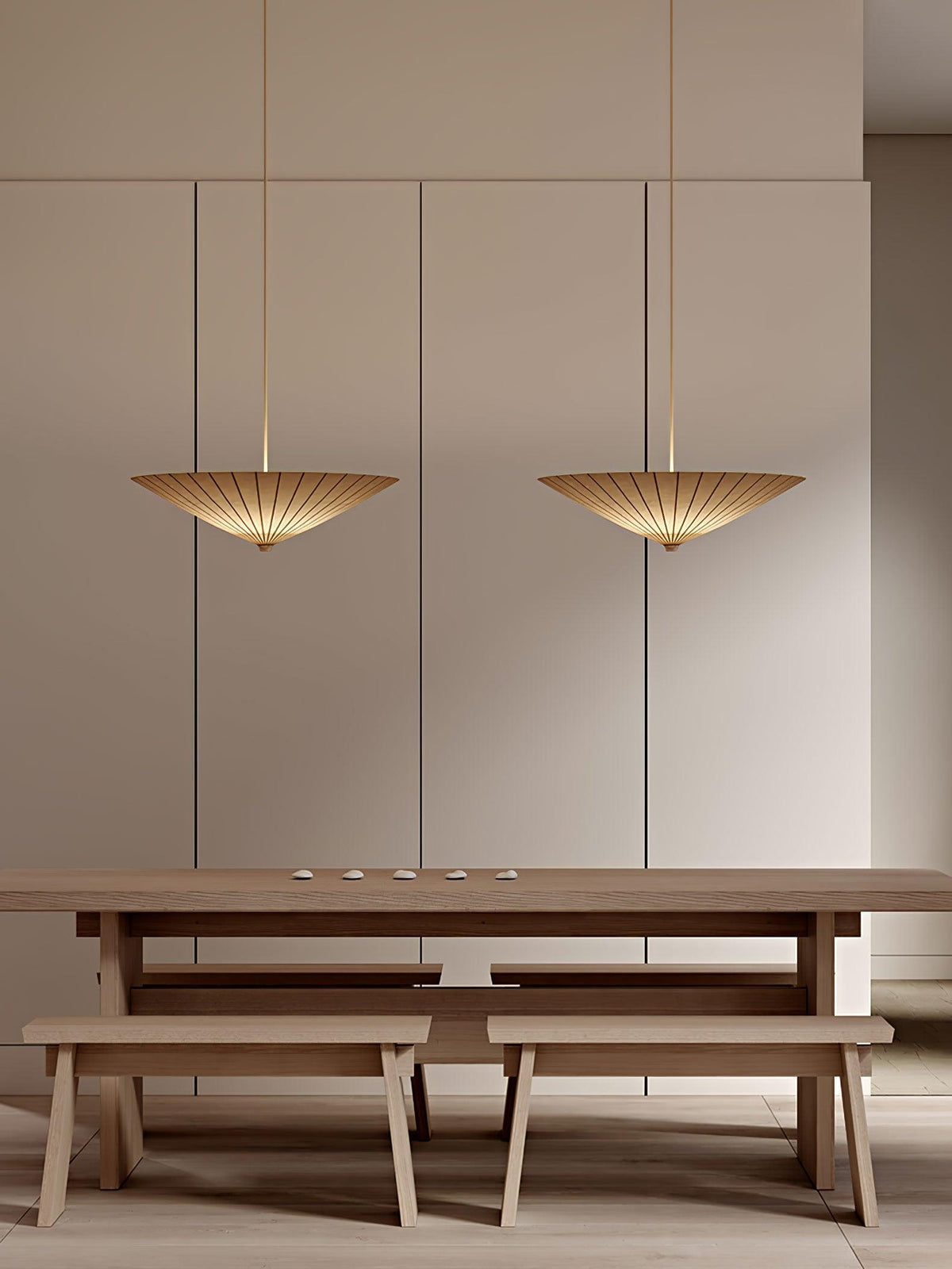 Nirixel hanglamp papierparasol geplooide eetkamer