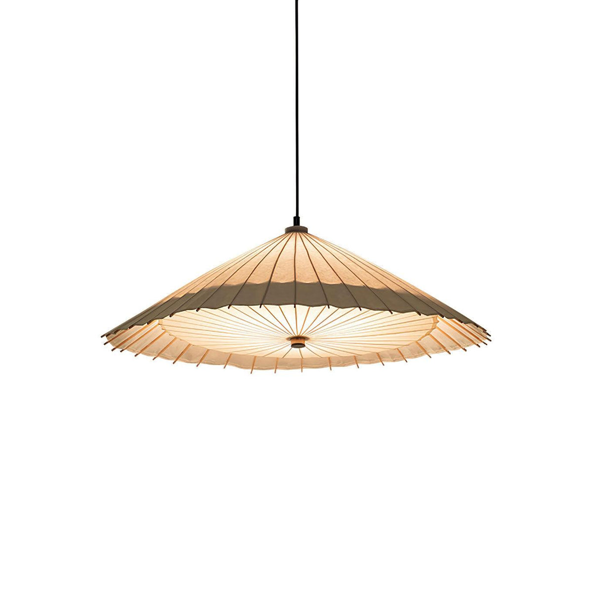 Nirixel hanglamp papierparasol geplooide eetkamer