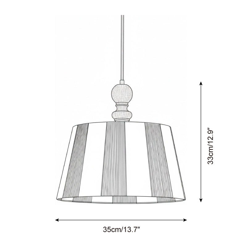 Renisira hanglamp met strepen in walnootkleur