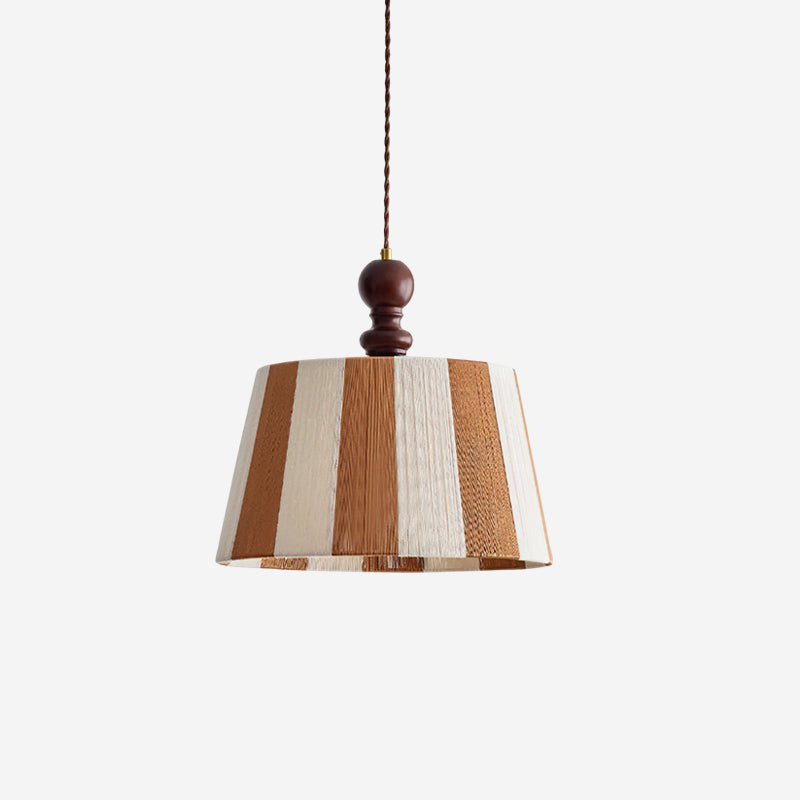 Renisira hanglamp met strepen in walnootkleur