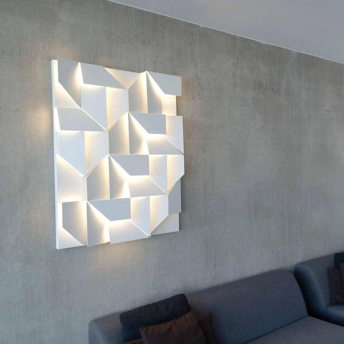 Wandlamp 3D Geometrische panelen gelaagde lichtkunst Afstandsbediening dimmen Modern