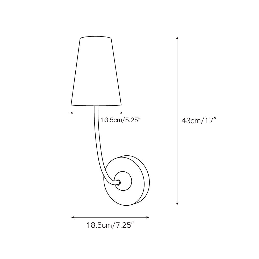 Miriviella wandlamp met stoffen kap