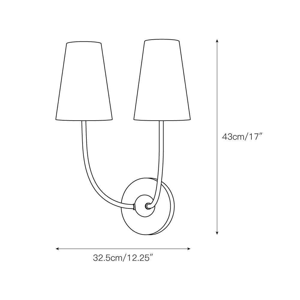 Miriviella wandlamp met stoffen kap