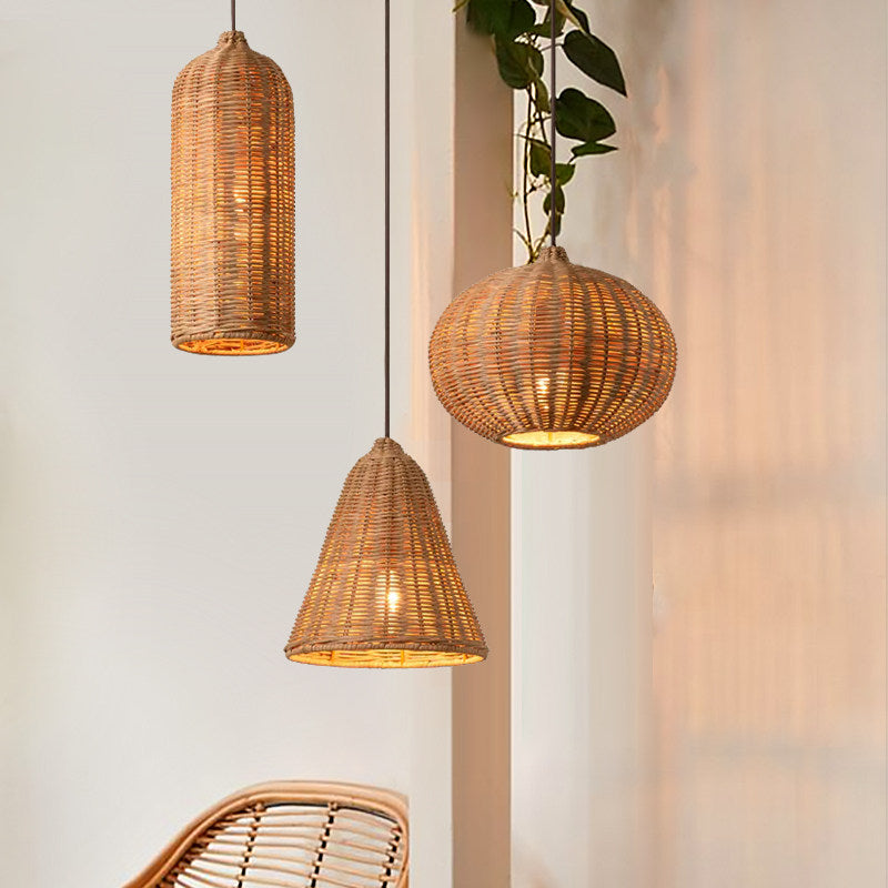 Marleigh hanglamp van geweven rotan