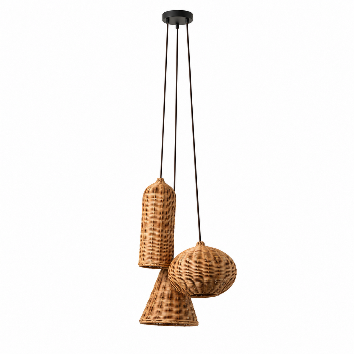 Marleigh hanglamp van geweven rotan