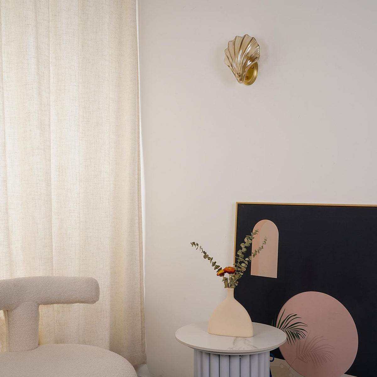 Neo Premium elegantie wandlamp van messing met glazen kap