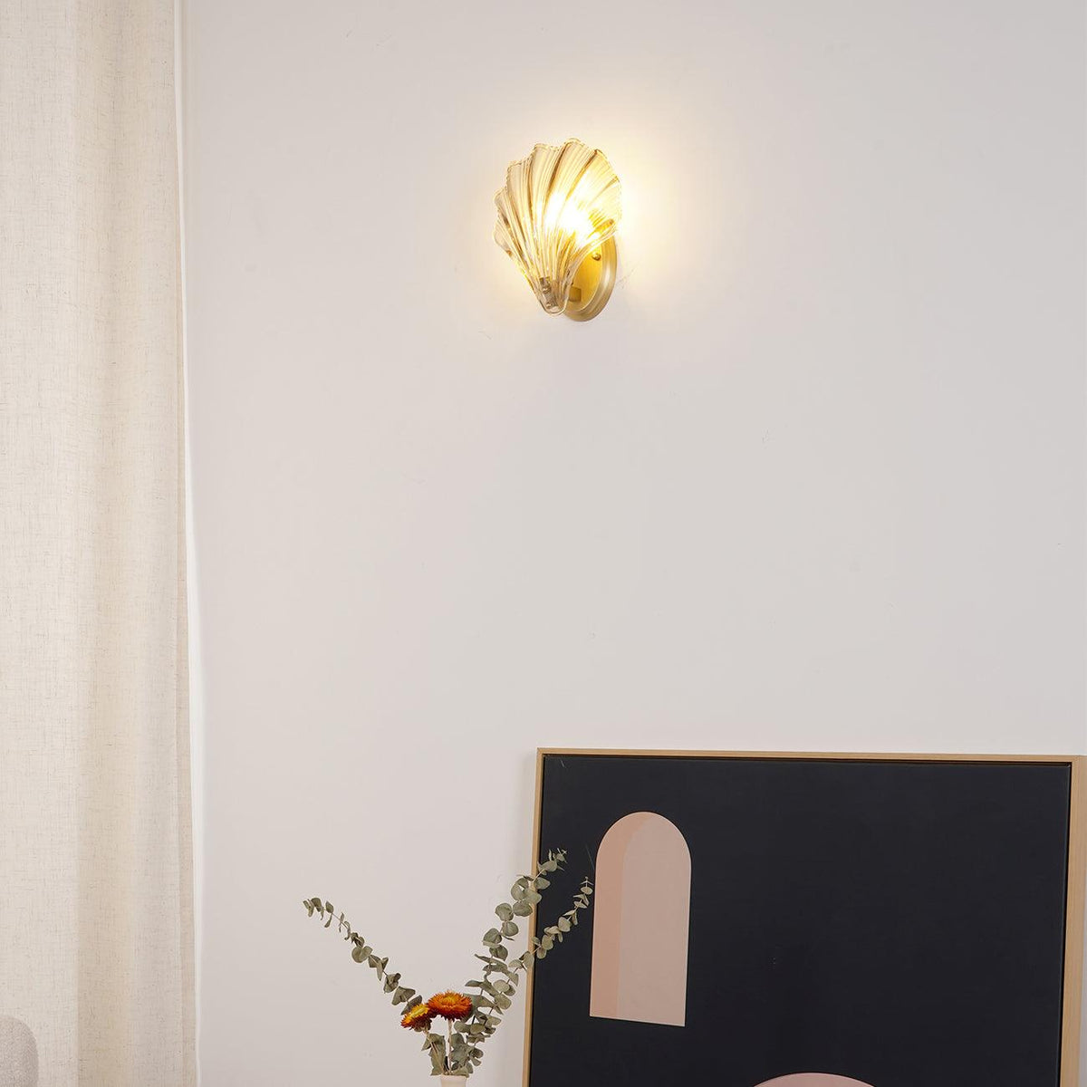 Neo Premium elegantie wandlamp van messing met glazen kap