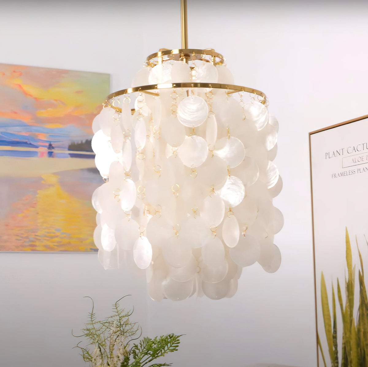 Rivena hanglamp Ronde Schelp Ring