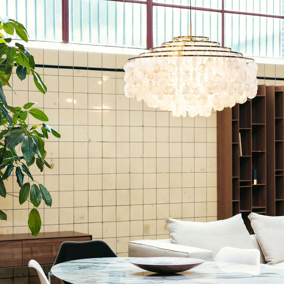 Rivena hanglamp Ronde Schelp Ring