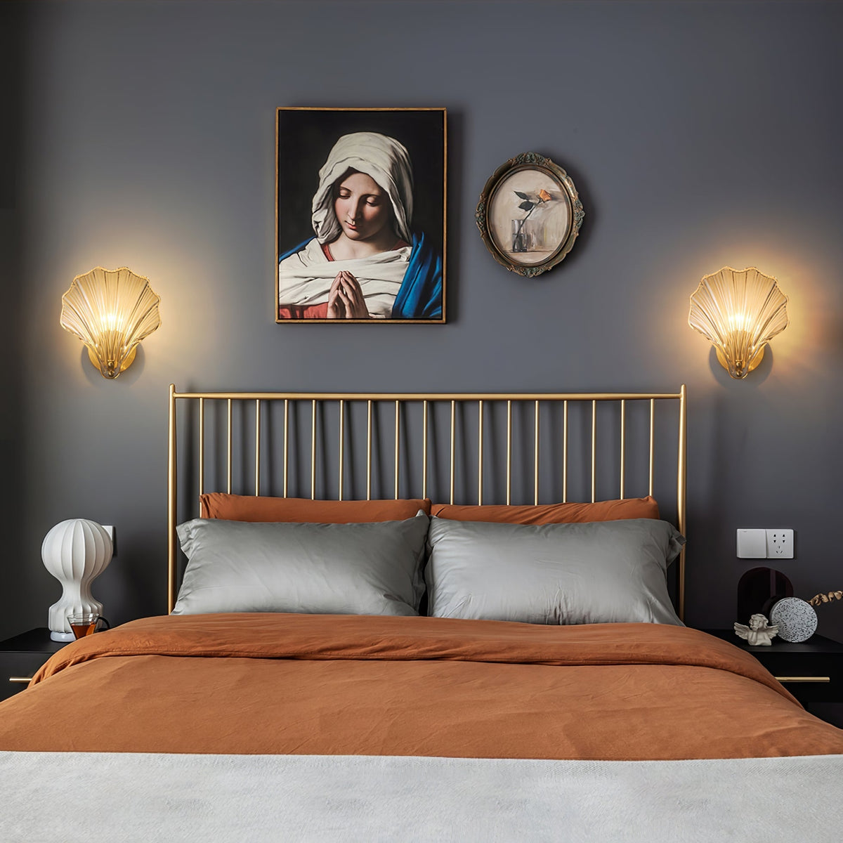 Neo Premium elegantie wandlamp van messing met glazen kap