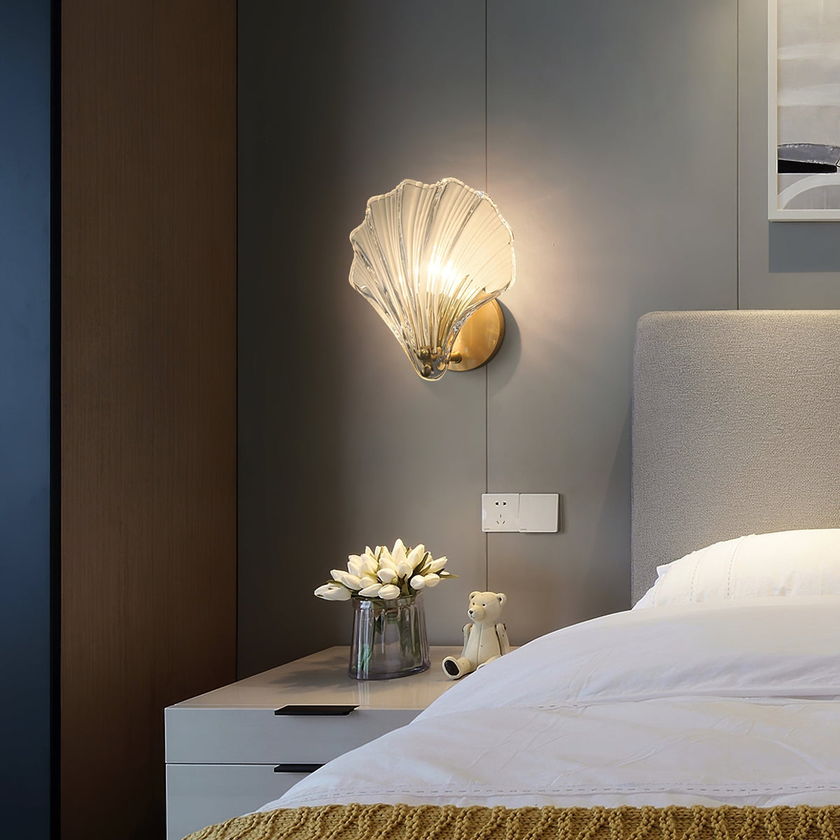 Neo Premium elegantie wandlamp van messing met glazen kap