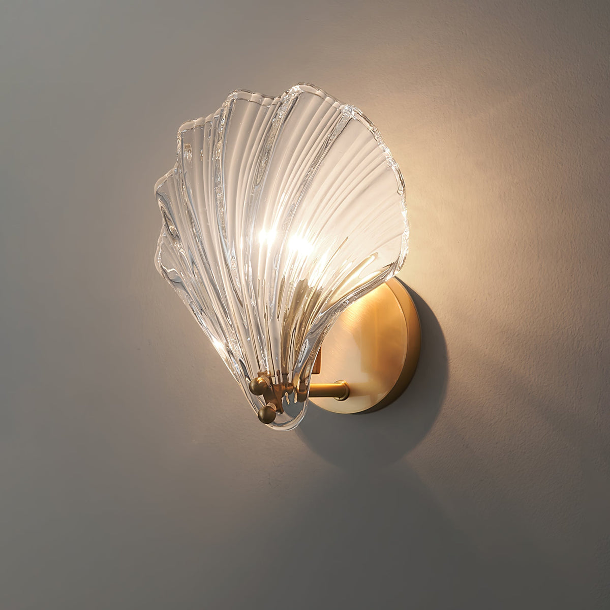 Neo Premium elegantie wandlamp van messing met glazen kap
