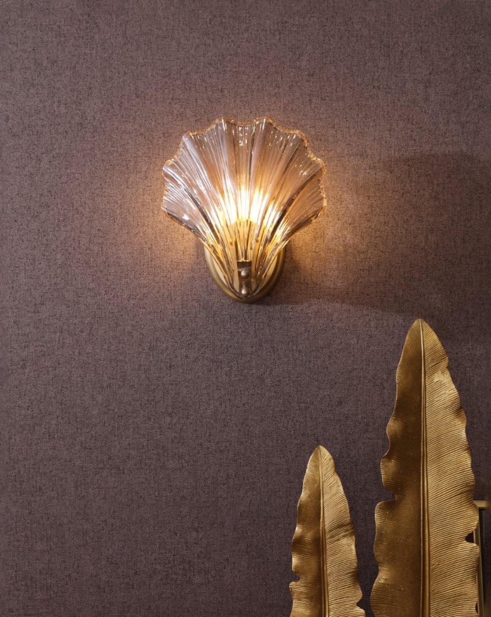 Neo Premium elegantie wandlamp van messing met glazen kap