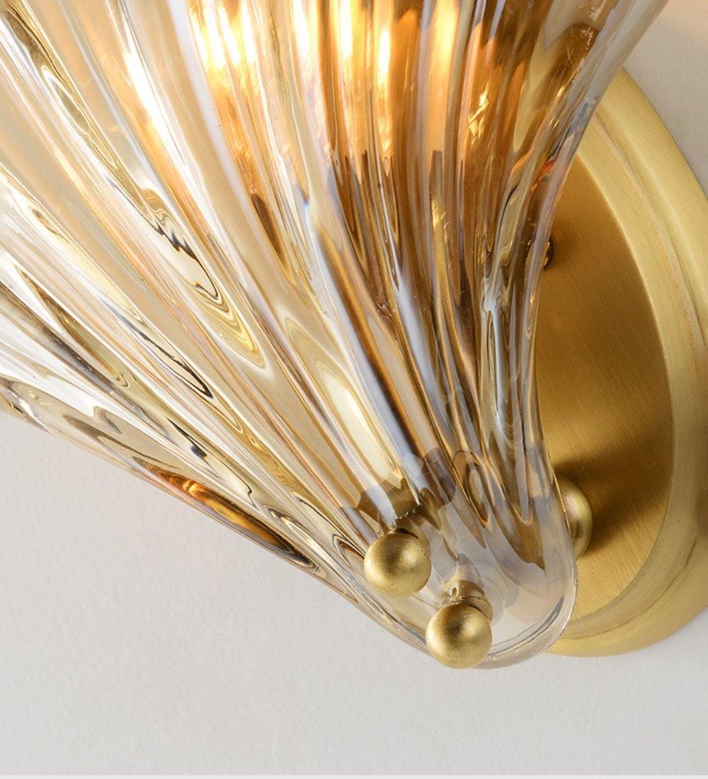 Neo Premium elegantie wandlamp van messing met glazen kap