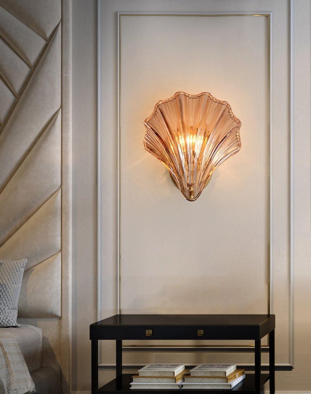 Neo Premium elegantie wandlamp van messing met glazen kap