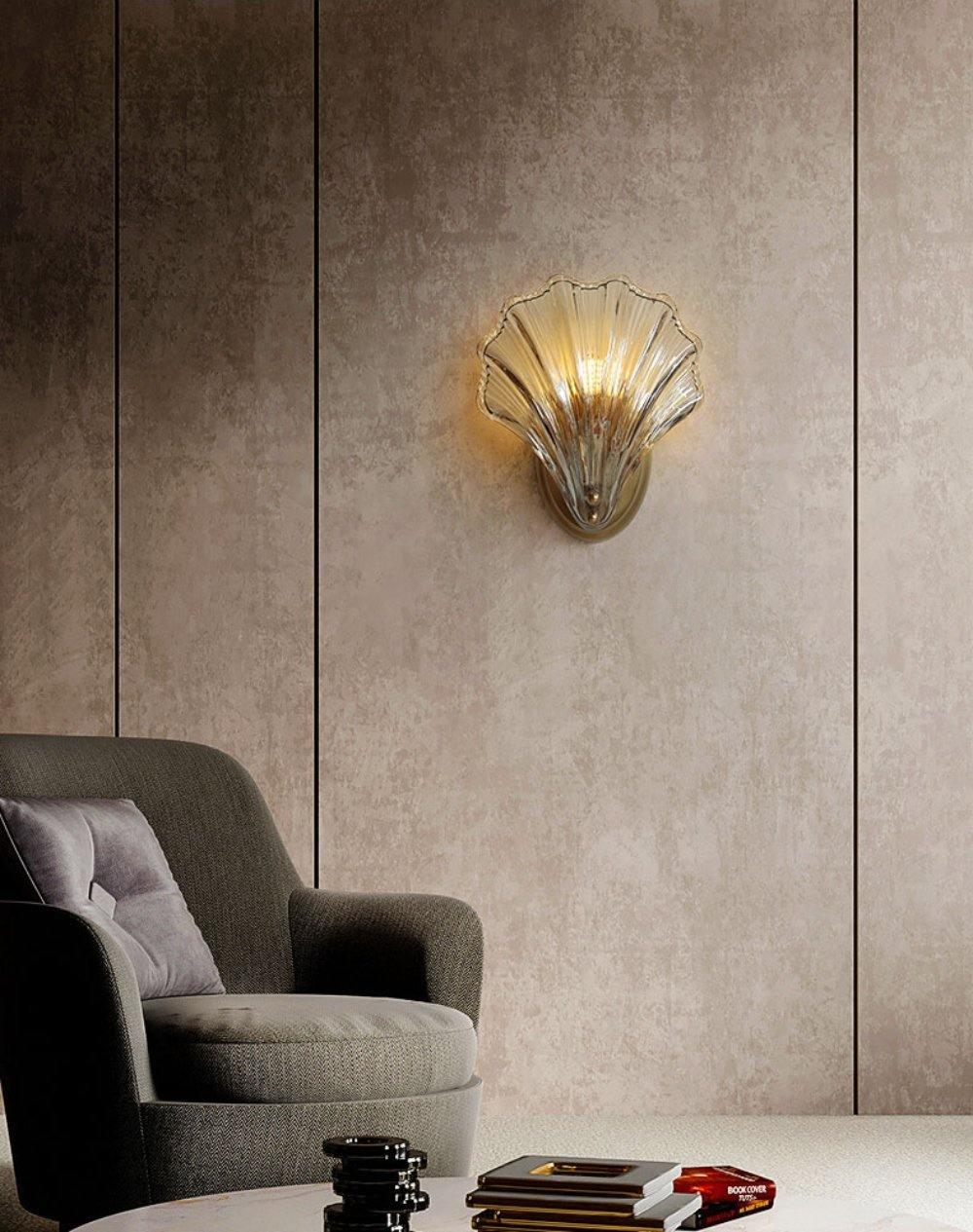 Neo Premium elegantie wandlamp van messing met glazen kap