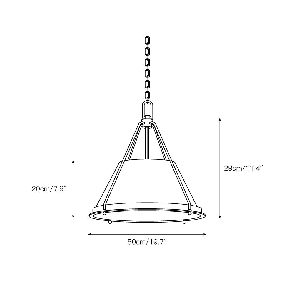 Fioeraine hanglamp met stoffen kap