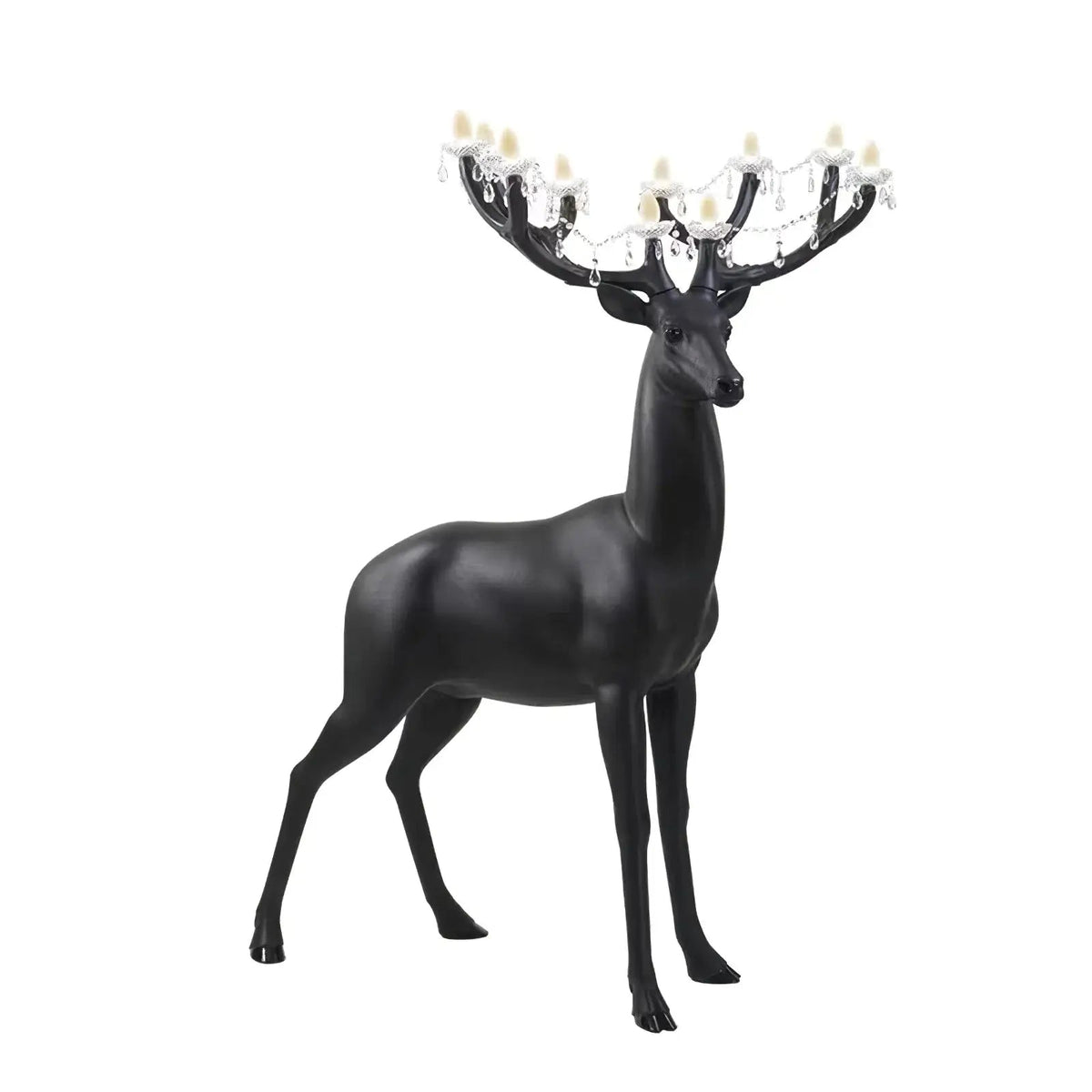Veluaine vloerlamp hertfiguur speels artistiek