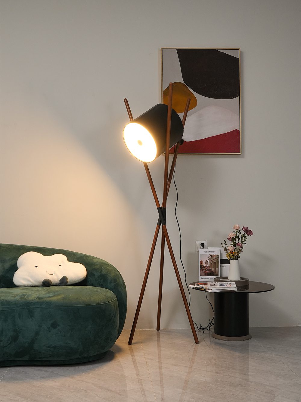 Syloena moderne houten vloerlamp