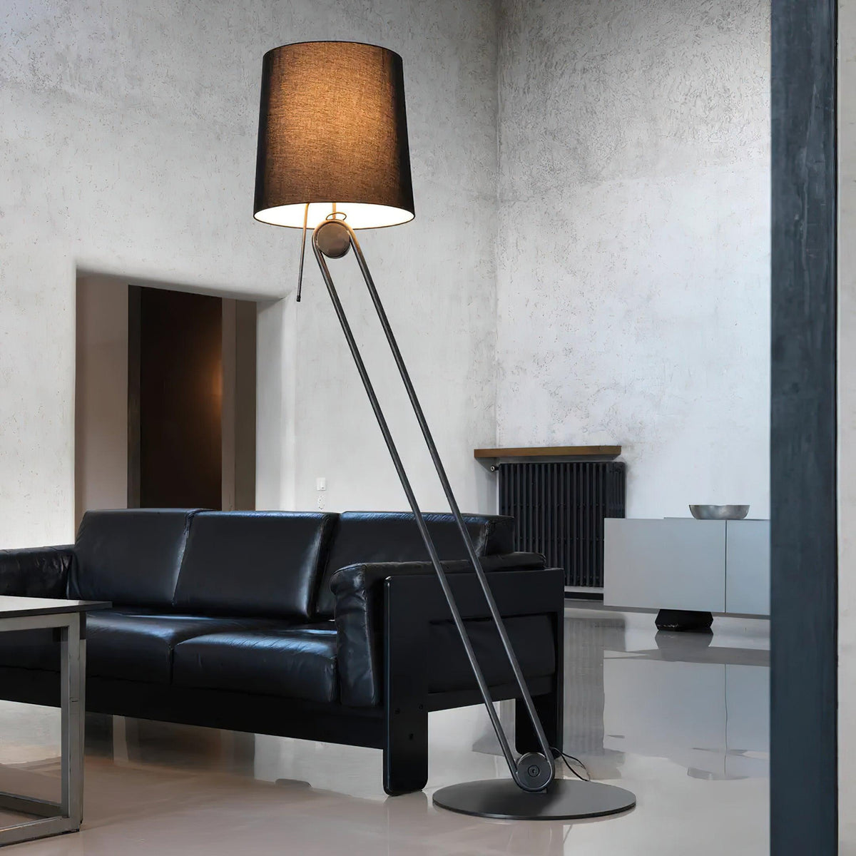 Zarina Minimalistische vloerlamp met stoffen kap