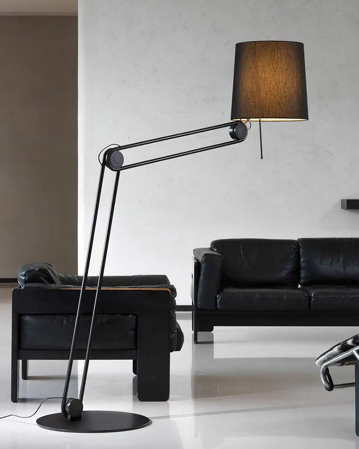 Zarina Minimalistische vloerlamp met stoffen kap