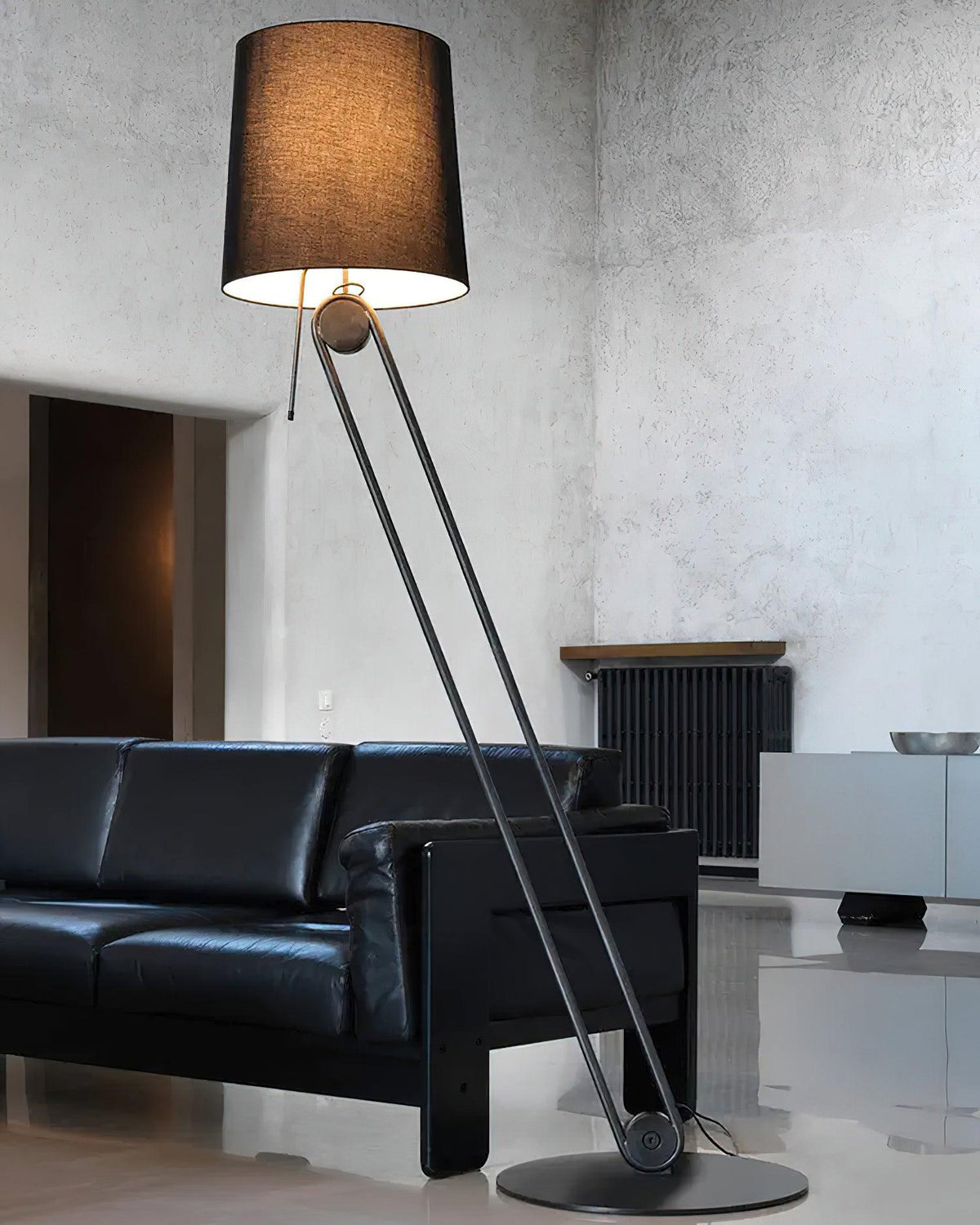 Zarina Minimalistische vloerlamp met stoffen kap
