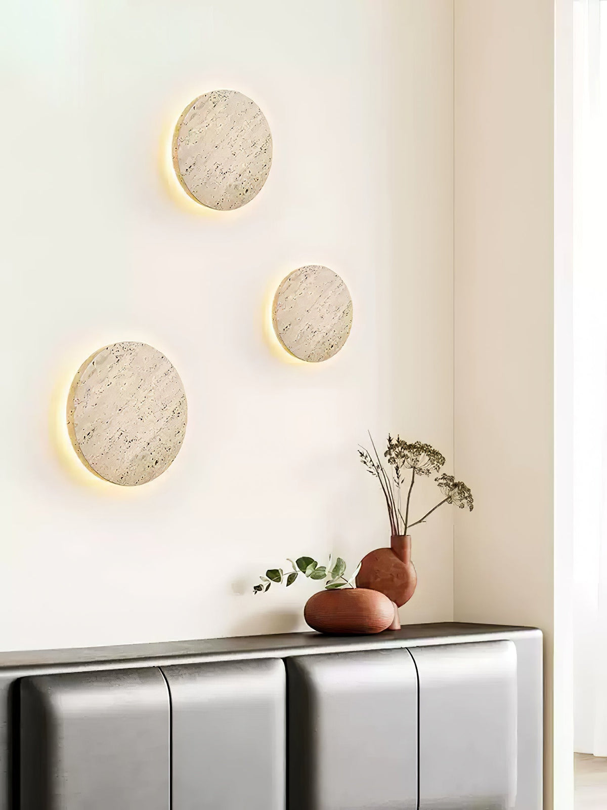 Artale Geel travertin wandlamp