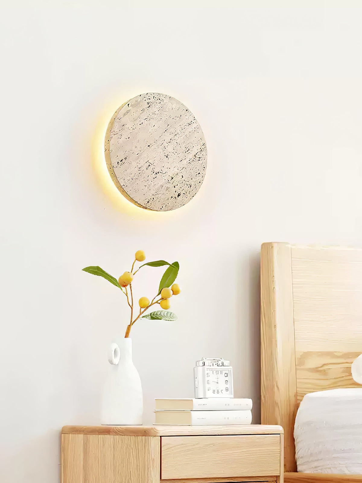Artale Geel travertin wandlamp