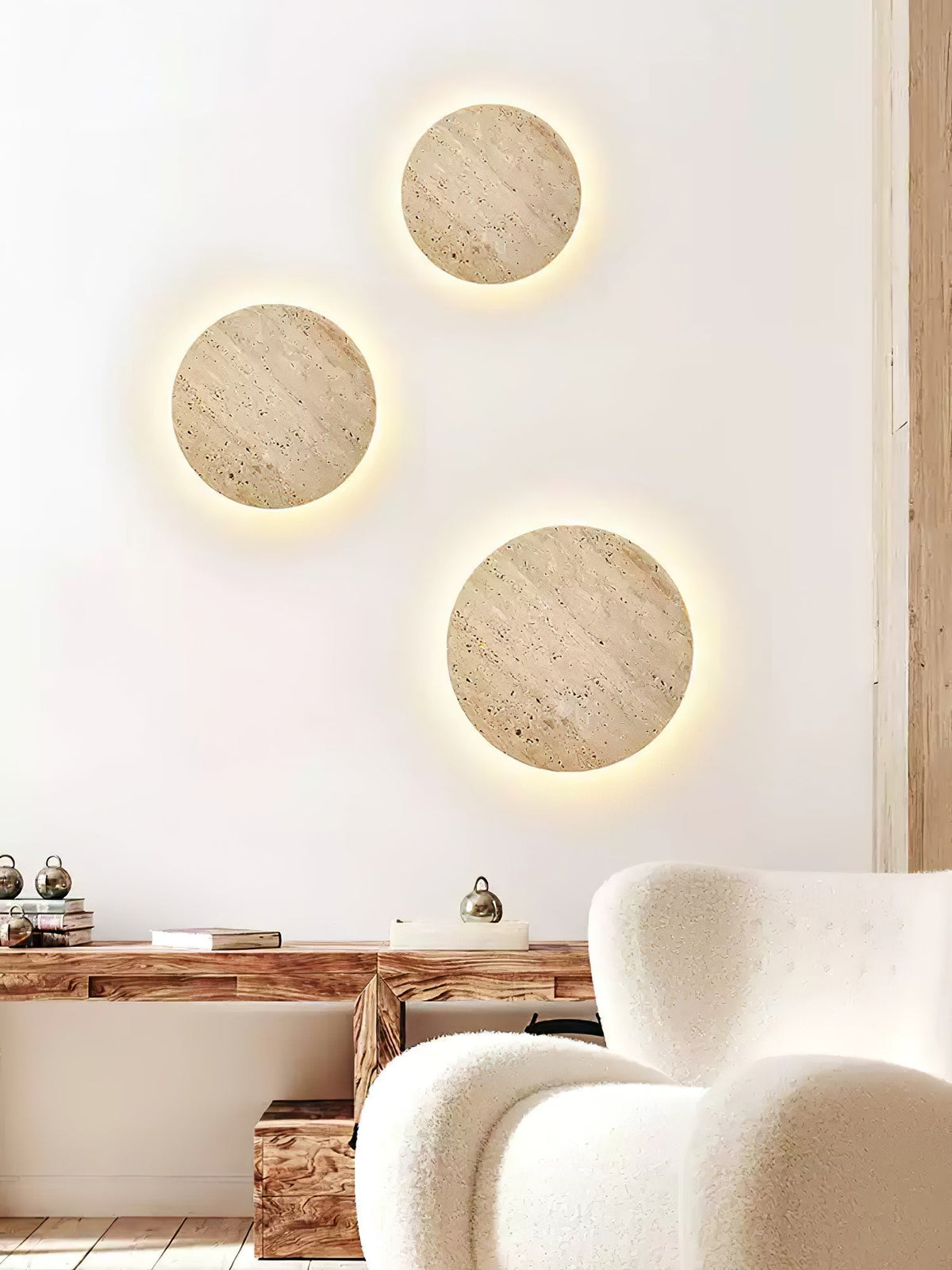 Artale Geel travertin wandlamp