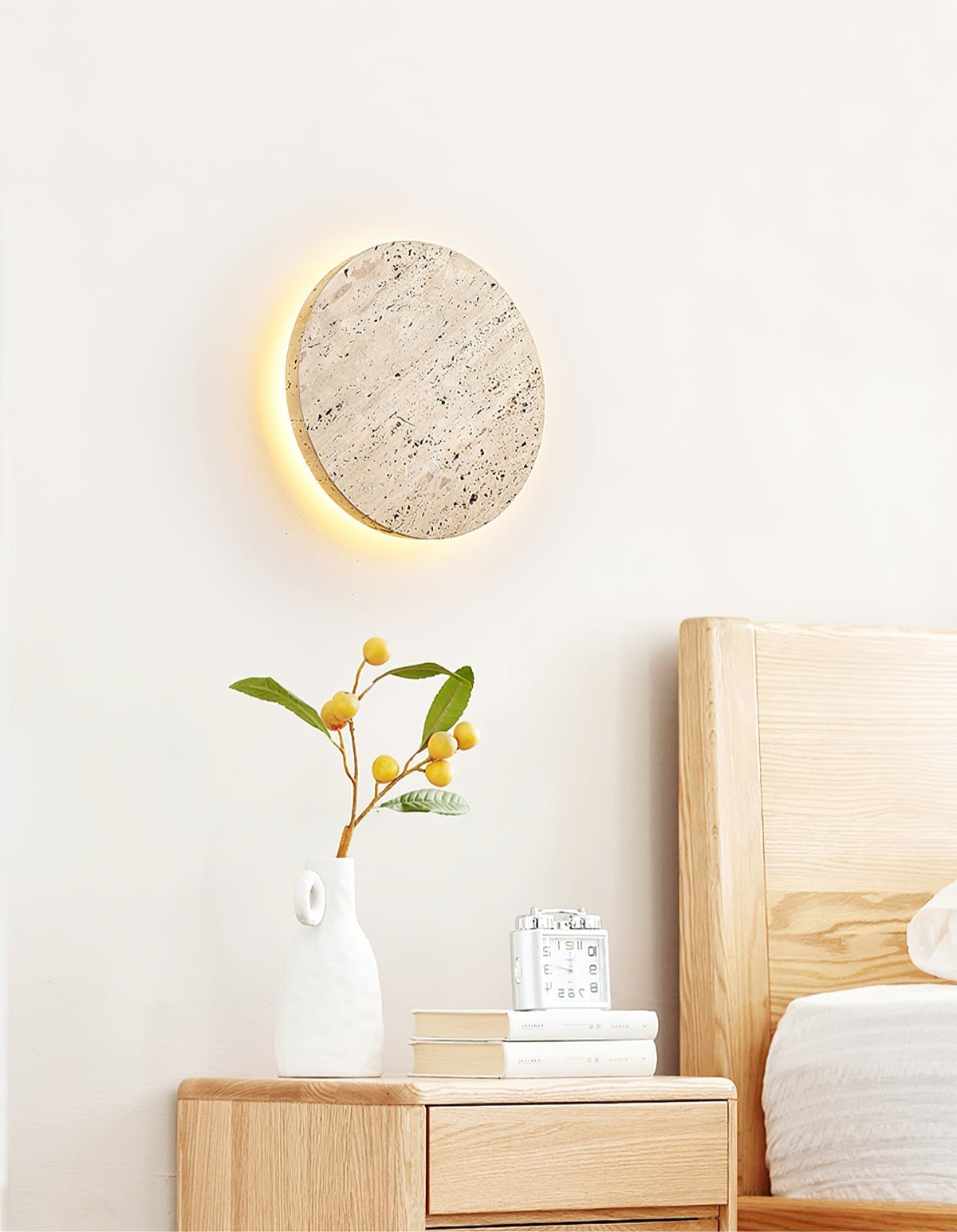 Artale Geel travertin wandlamp