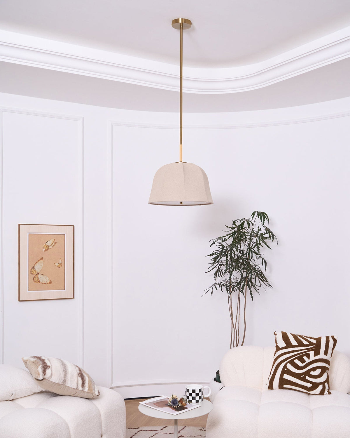 Fioalielle Vintage hanglamp van Linnen in Beige