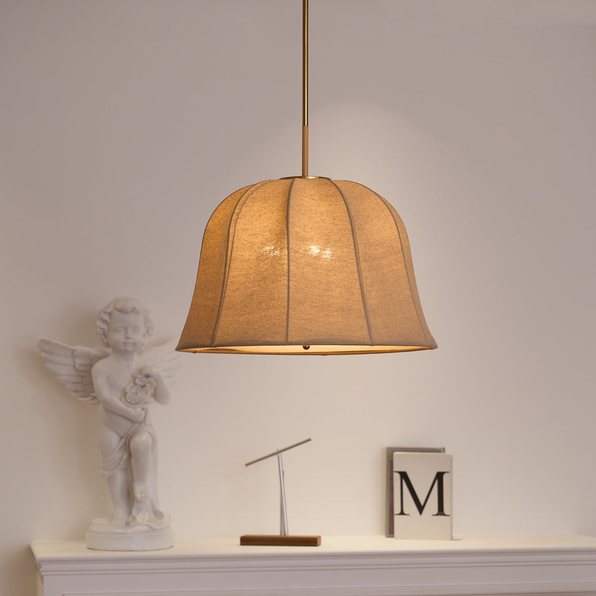 Fioalielle Vintage hanglamp van Linnen in Beige