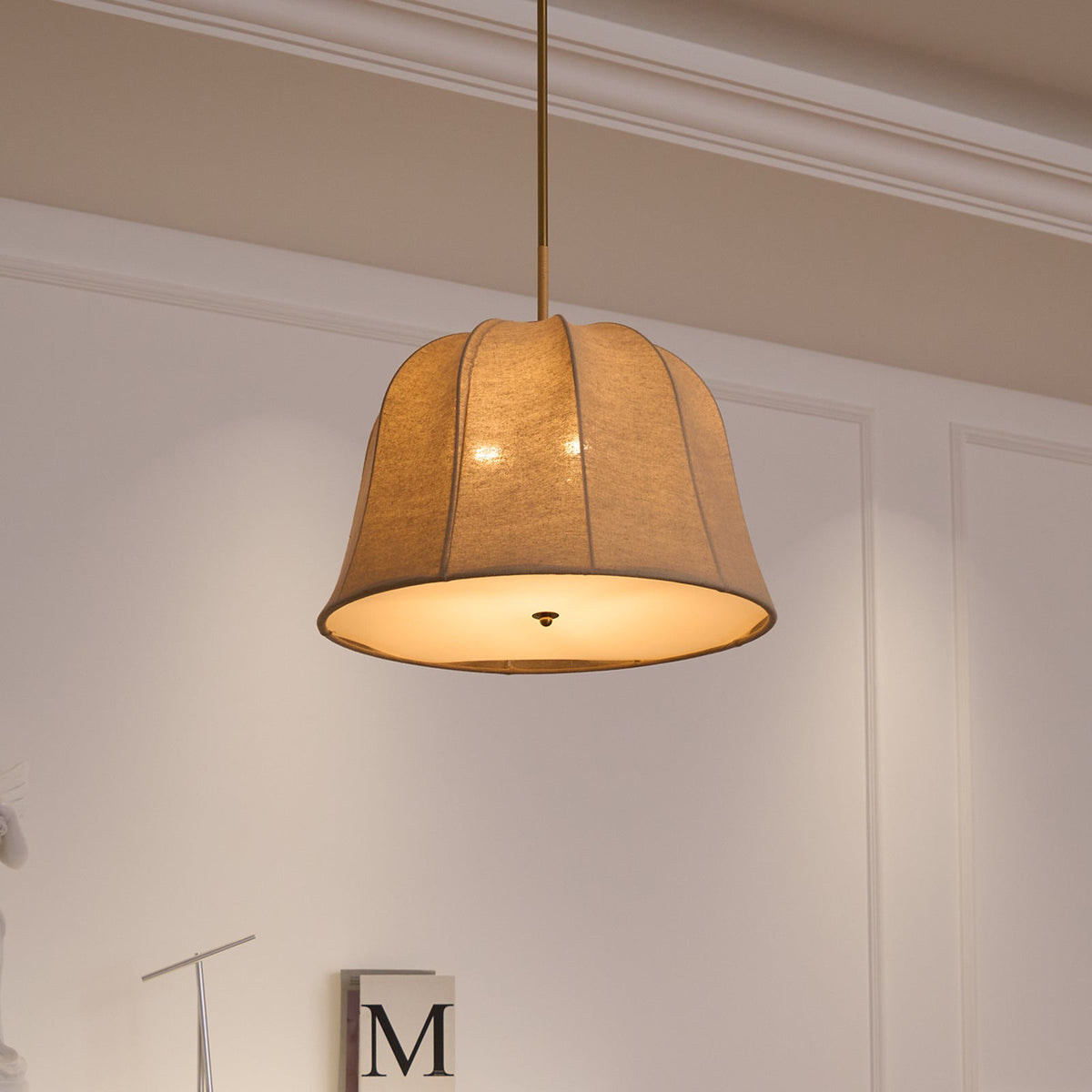 Fioalielle Vintage hanglamp van Linnen in Beige