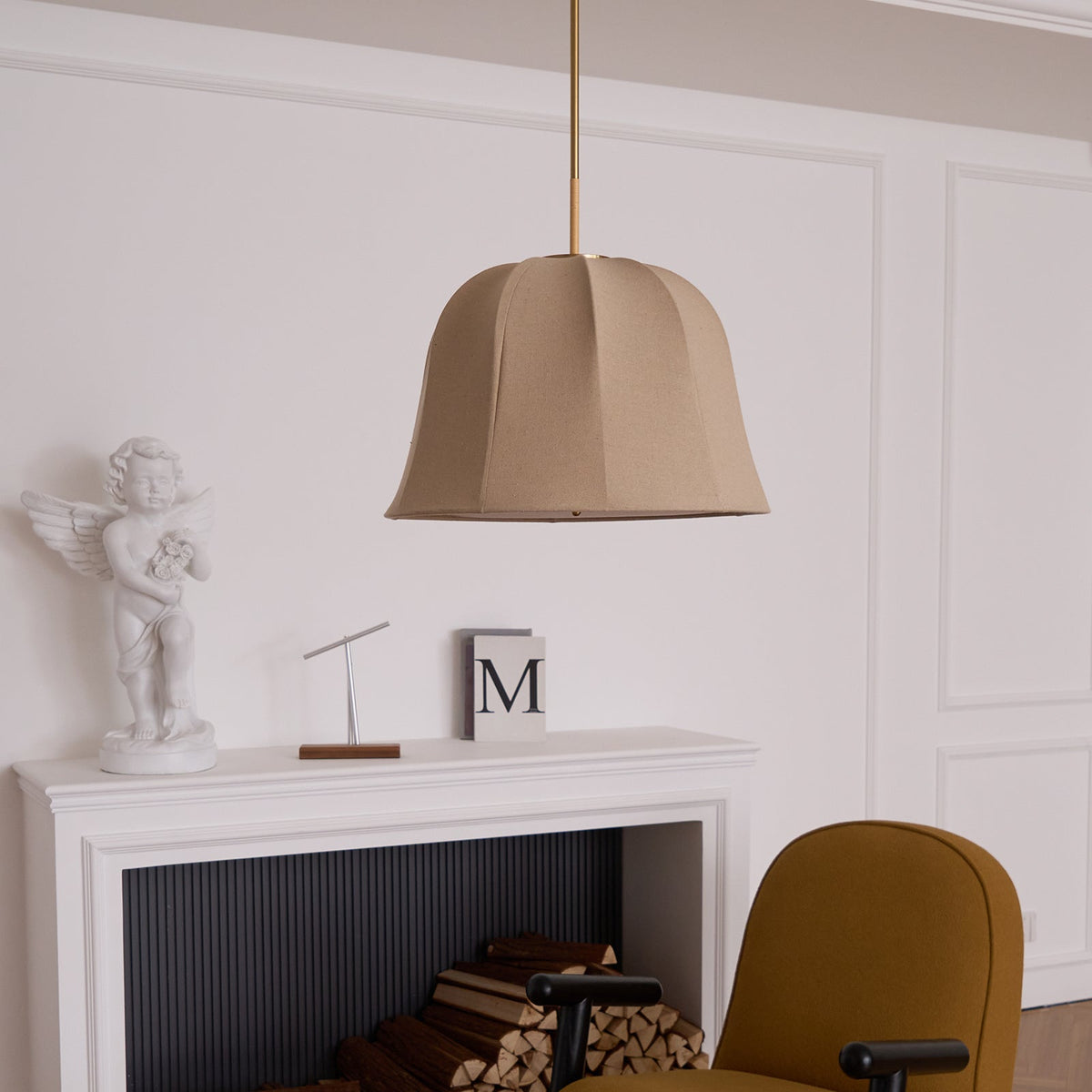 Fioalielle Vintage hanglamp van Linnen in Beige