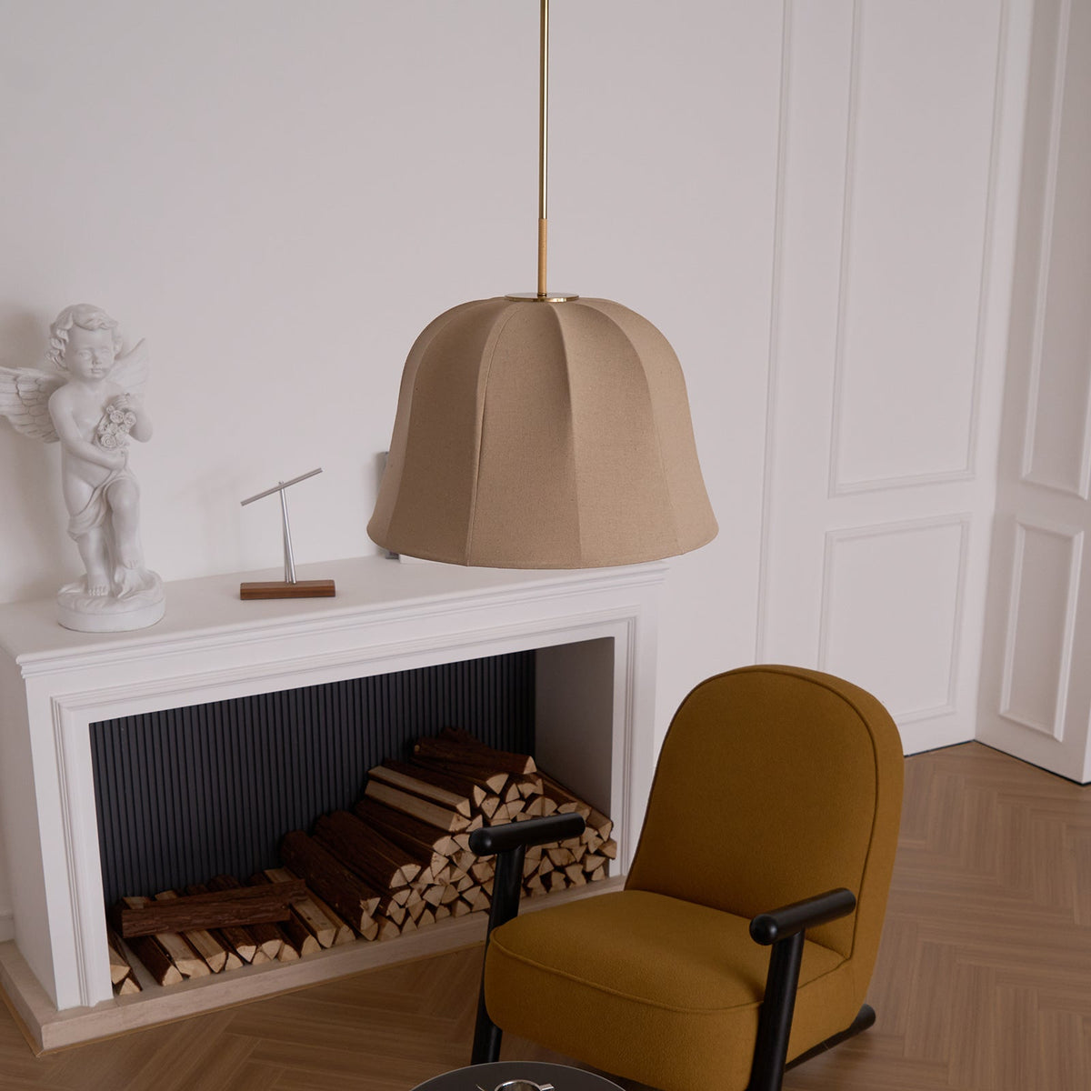 Fioalielle Vintage hanglamp van Linnen in Beige